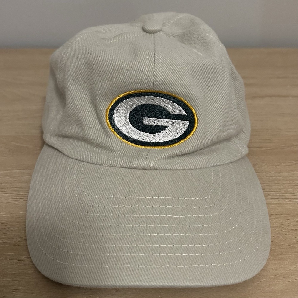 Green Bay Packers NFL Football Beige Embroidered‎ Adjustable Baseball Hat